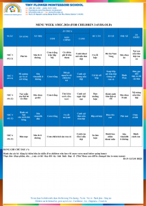 THỰC ĐƠN THÁNG 12/2024 NĂM HỌC 2024-2025